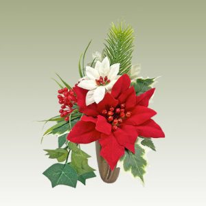Poinsettia and Berries Niche Arrangement